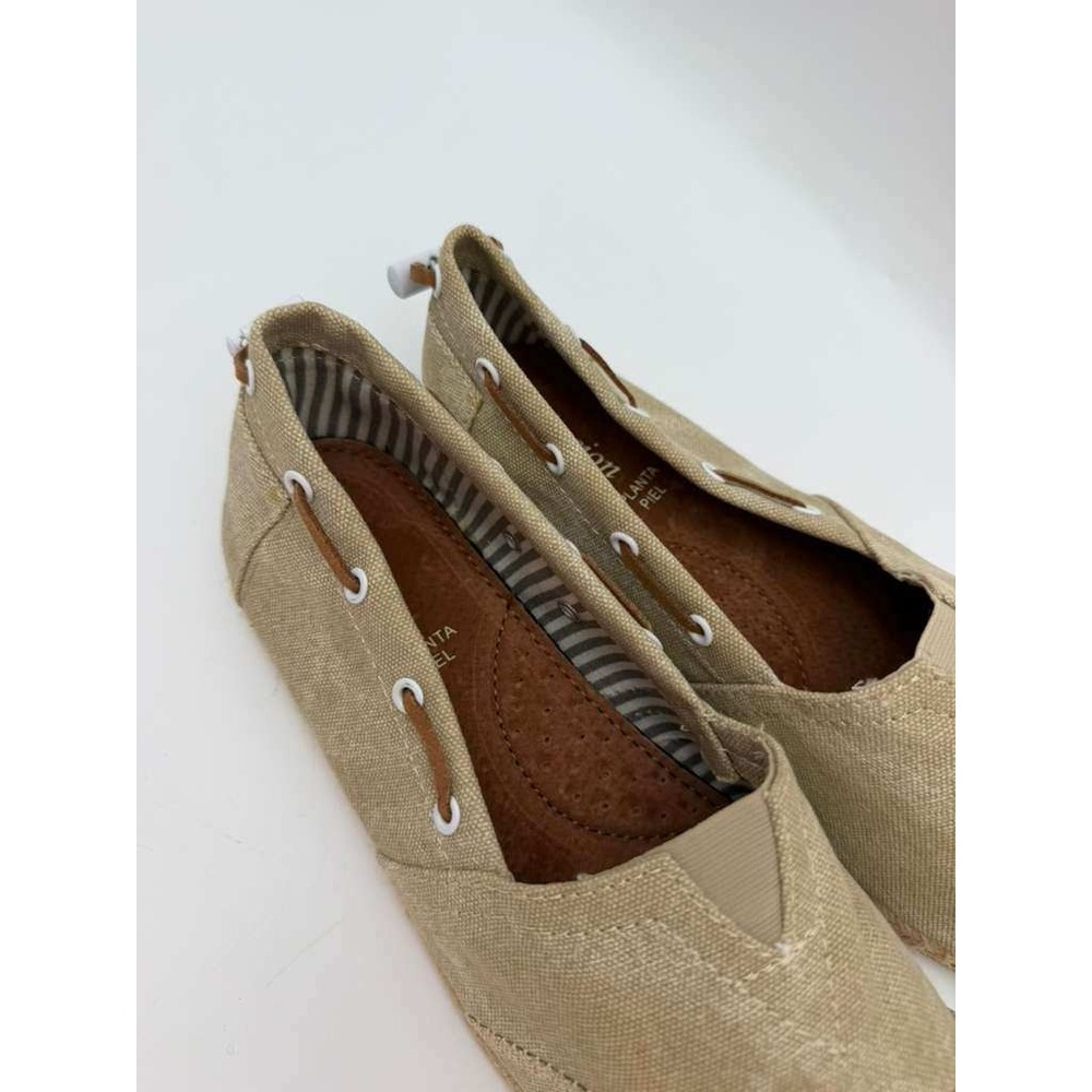 Slip-On Canvas Espadrille Shoes Lightweight Comfort Flat Women - Beige - Size 8 - Picture 7 of 8